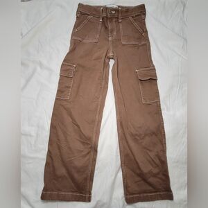 Abercrombie Kids High Rise Wide Leg Jeans Brown Girls Size 11/12 Preppy 90s